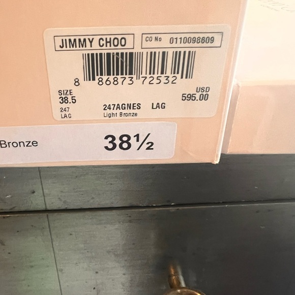 Gorgeous Jimmy Choo Light Bronze Glitter Heels size 8/38.5 in original box - Picture 5 of 9